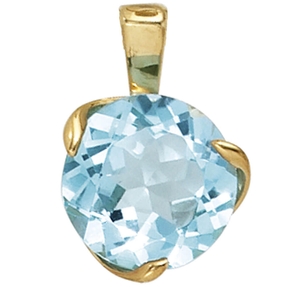 Damen Schmuck Anhänger mit Topas Blautopas 585 Gold Gelbgold Halsschmuck
