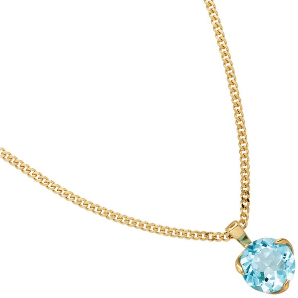 Goldanhänger mit Blautopas 585 Gelbgold