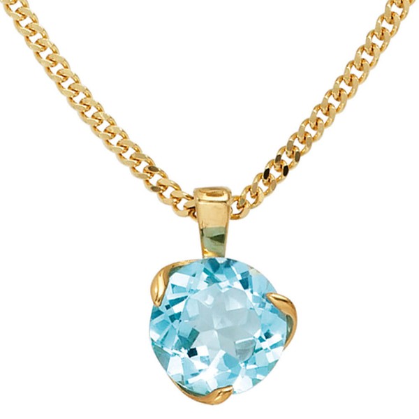 Goldanhänger mit Blautopas 585 Gelbgold