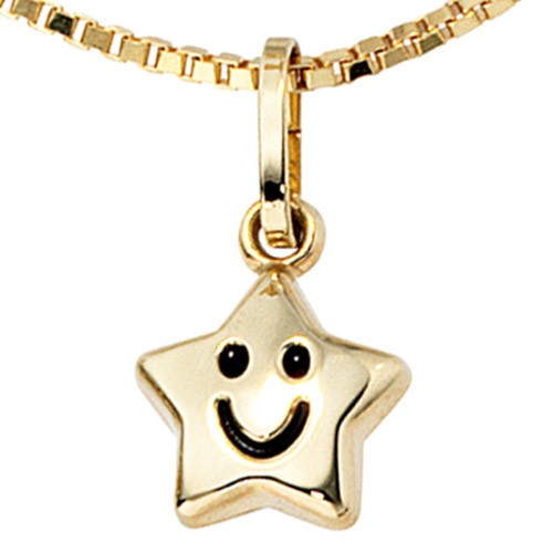 Anhänger Stern mit Gesicht 333 Gold