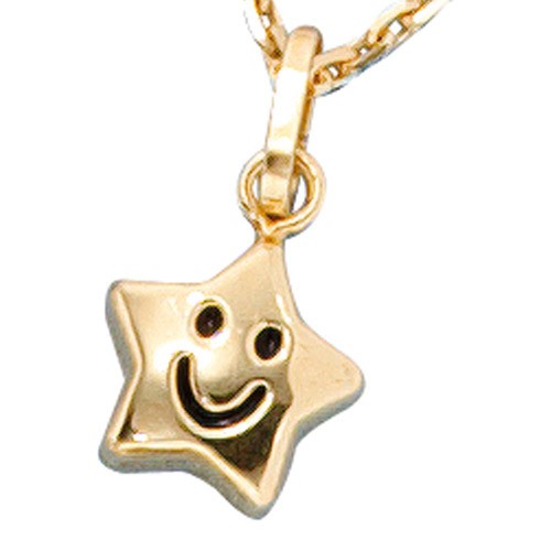 Anhänger Stern mit Gesicht 333 Gold