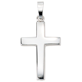 Anhänger Goldanhänger Kreuz aus 585 Weißgold schlicht Halsschmuck Unisex Anhänger Goldanhänger Kreuz aus 585 Weißgold schlicht Halsschmuck Unisex