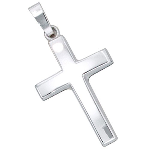 Anhänger Kreuz aus 585 Weißgold 23.1mm schlicht