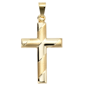 Anhänger Kreuz 333 Gold Gelbgold Kommunionkreuz Halsschmuck Goldanhänger