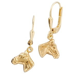 Ohrringe Ohrhänger Pferde Pferdeköpfe 333 Echt Gold Gelbgold Ohrschmuck Damen Ohrringe Ohrhänger Pferde Pferdeköpfe 333 Echt Gold Gelbgold Ohrschmuck Damen