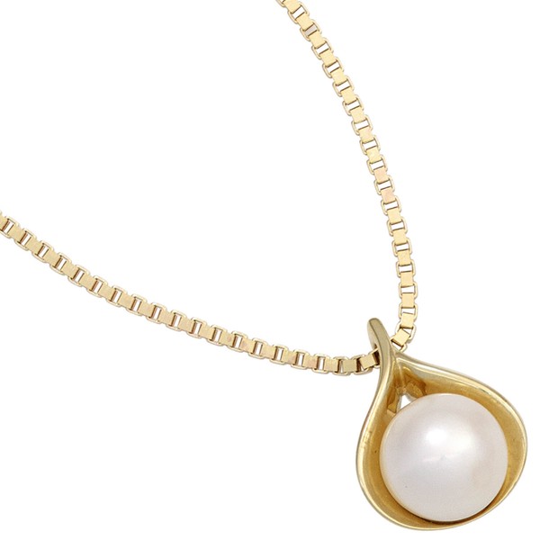 Anhänger aus 585 Gelbgold mit Süßwasser-Perle