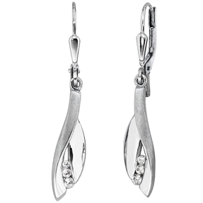 Ohrhänger Ohrringe Boutons aus 375 Weißgold mit Zirkonia weiß Ohrschmuck Ohrhänger Ohrringe Boutons aus 375 Weißgold mit Zirkonia weiß Ohrschmuck