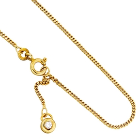 Fußkettchen Fußkette mit Zirkonia 333 Echt Gold Gelbgold schlicht 23-25cm