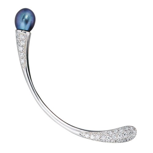 Brosche mit Perle Zirkonia 925 Sterlingsilber