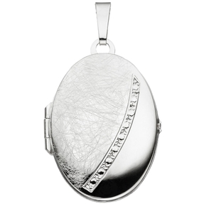 Medaillon Anhänger zum Öffnen aus 925 Silber Sterlingsilber oval Halsschmuck