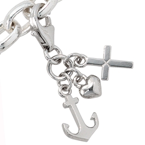 Anhänger Einhänger Charm Scharms Glaube Liebe Hoffnung 925 Silber Unisex Anhänger Einhänger Charm Scharms Glaube Liebe Hoffnung 925 Silber Unisex