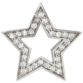 Schmuck Anhänger Stern mit Zirkonia 925 Echt Silber Sterlingsilber Halsschmuck