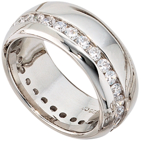 Ring Damenring aus 925 Echt Silber mit Zirkonia rundum Sterlingsilber Silberring Ring Damenring aus 925 Echt Silber mit Zirkonia rundum Sterlingsilber Silberring