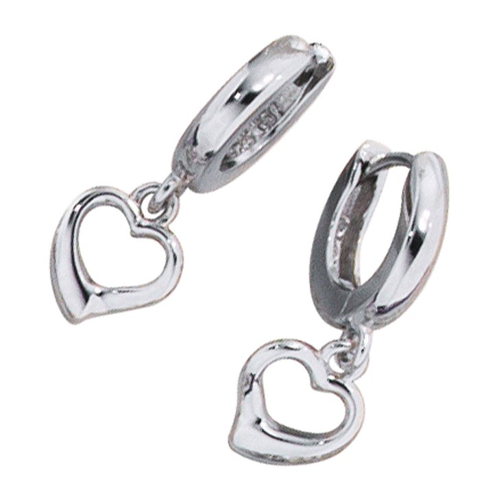 Damen Creolen Herzen aus 925 Silber