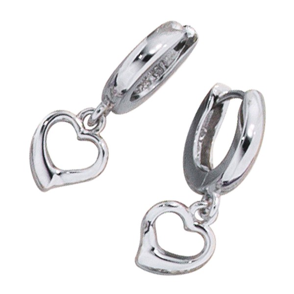 Damen Creolen Herzen aus 925 Silber