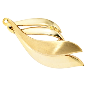 Brosche aus 333 Gold Gelbgold mit Nadelsicherung teilmattiert Goldbrosche