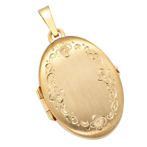 Medaillon 333 Gold Gelbgold teilmattiert