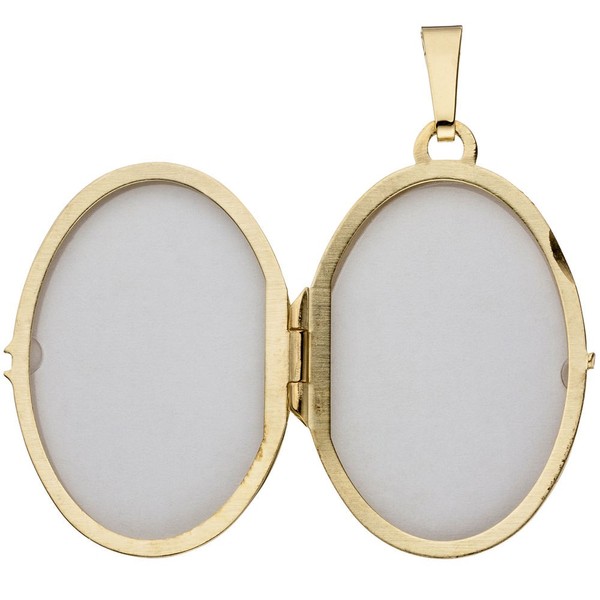 Medaillon 333 Gold Gelbgold teilmattiert