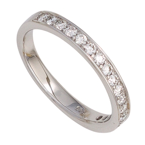 Ring mit 17 Diamanten Brillanten 585 Weißgold Diamantenring Damen Goldring