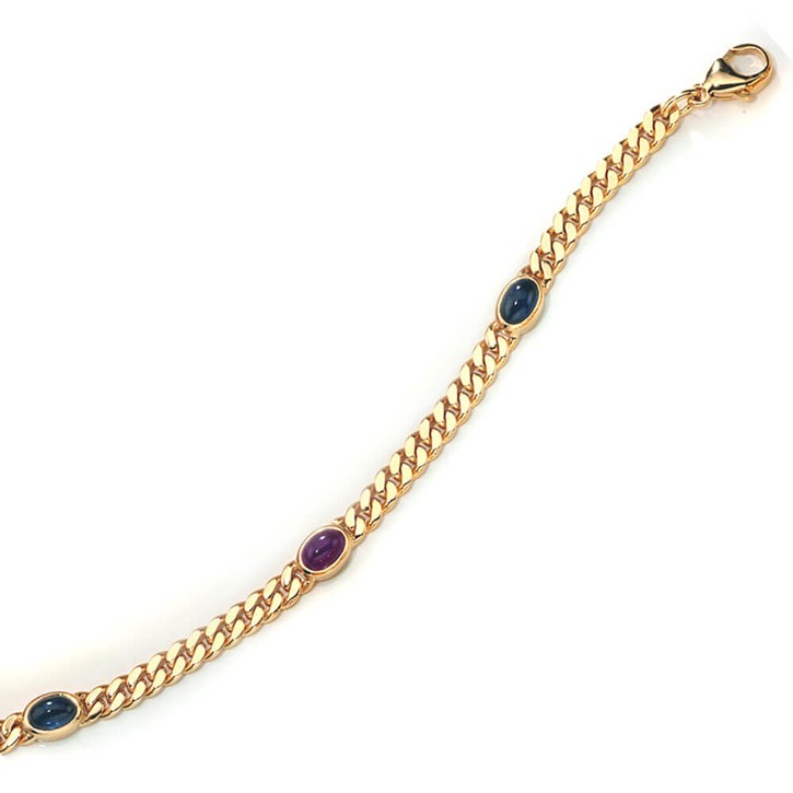Armband mit Saphir Smaragd Rubin 585 Gelbgold