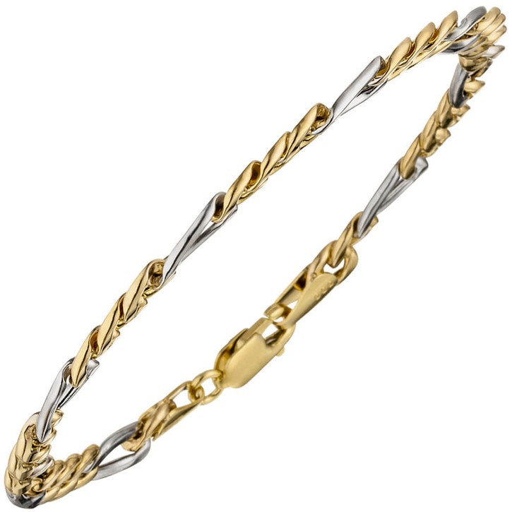 Armband aus 333 Gold bicolor 19cm