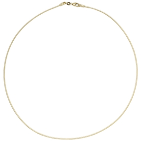 1.1mm Halsreif Reif Kette rund 585 Gelbgold Gold Omegakette 45cm Goldkette
