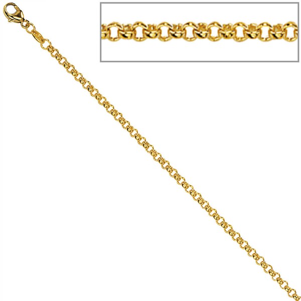 2,5mm Erbskette aus 333 Gelbgold 42 cm