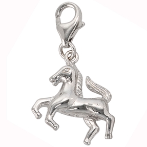 Einhänger Pferd Charm Charms aus 925 Silber Sterlingsilber rhodiniert Damen