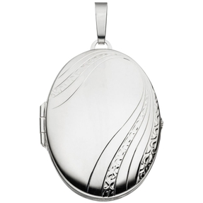 Medaillon Anhänger zum Öffnen 925 Silber Sterlingsilber oval Unisex