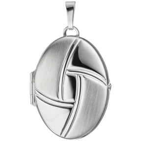 Medaillon Anhänger zum Öffnen aus 925 Silber Sterlingsilber teilmatt Unisex