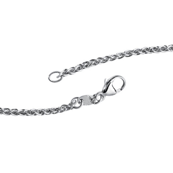 2,2mm Zopfkette aus 925 Silber 50cm