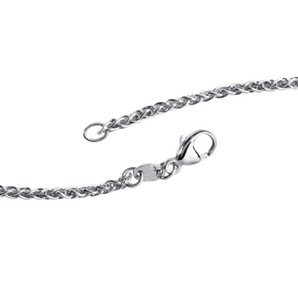 2,2mm Zopfkette aus 925 Silber 50cm