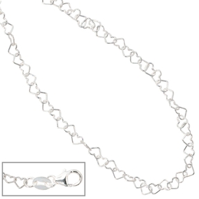 Kette Collier Herzen Herzchen 925 Silber Silberkette 35 cm Halskette Kinder