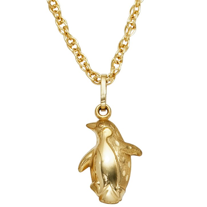 Anhänger Pinguin 333 Gelbgold mattiert