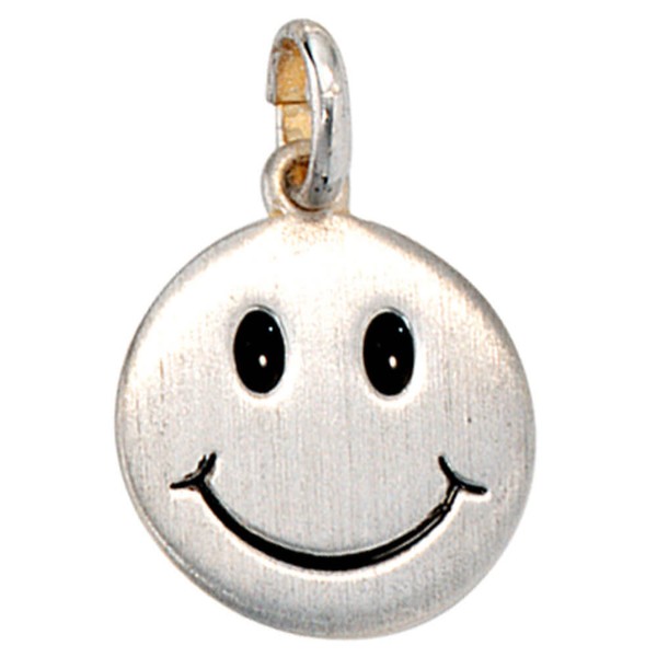 Anhänger Gesicht Smiley 925 Silber mattiert