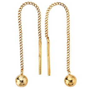 Ohrschmuck Ohrringe Durchzieh-Ohrhänger 333 Gold Gelbgold für Damen