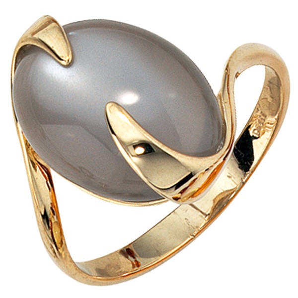 Ring mit Mondstein 585 Gelbgold elegant