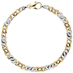 Armband Armkette mit 16 Diamanten Brillanten 585 Gelbgold & Weißgold 18,5cm Armband Armkette mit 16 Diamanten Brillanten 585 Gelbgold & Weißgold 18,5cm