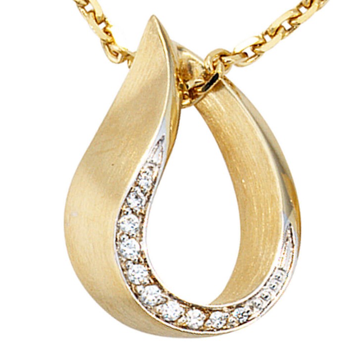 Anhänger mit 10 Brillanten 585 Gelbgold