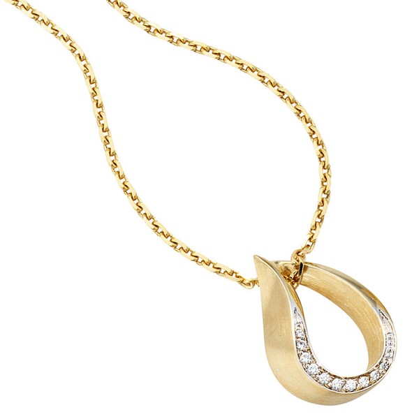 Anhänger mit 10 Brillanten 585 Gelbgold