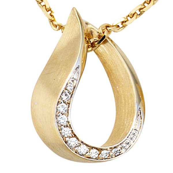 Anhänger mit 10 Brillanten 585 Gelbgold
