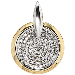 Anhänger mit 91 Diamanten Brillanten 585 Gold Weißgold für Damen Goldanhänger Anhänger mit 91 Diamanten Brillanten 585 Gold Weißgold für Damen Goldanhänger