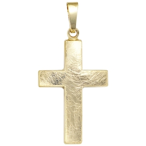 Anhänger Kreuz Kreuzanhänger 333 Gold Gelbgold eismatt Unisex Goldanhänger Anhänger Kreuz Kreuzanhänger 333 Gold Gelbgold eismatt Unisex Goldanhänger
