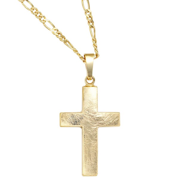 Anhänger Kreuz 333 Gelbgold eismatt