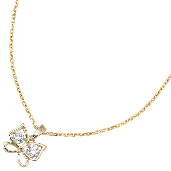 Anhänger Schmetterling mit Zirkonia 333 Gold