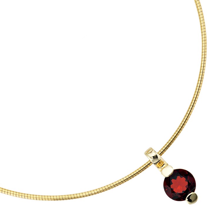 Anhänger mit Granat rot 585 Gelbgold