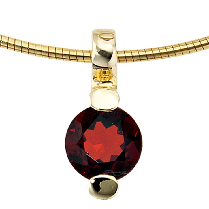Anhänger mit Granat rot 585 Gelbgold