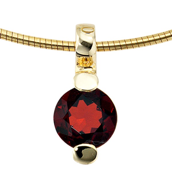 Anhänger mit Granat rot 585 Gelbgold