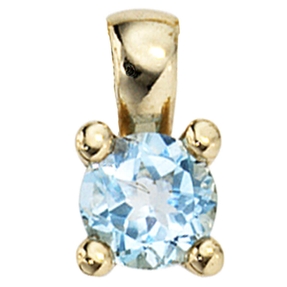 Anhänger mit Blautopas Topas blau 333 Gold Gelbgold schlicht Damen