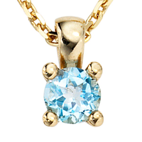 Anhänger mit Topas blau 333 Gelbgold schlicht